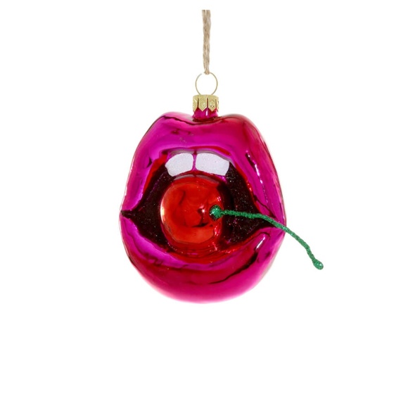 FOSTER NWT Cherry Lips Ornament 4" - Picture 1 of 5
